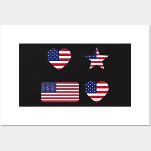 American Flag Pastel Chalk Art Stickers Posters and Art